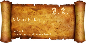 Nán Kitti névjegykártya