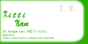 kitti nan business card